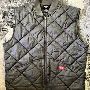 Dickies Diamond Quilted Vest Mens Size Medium - Gray